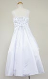 ピアノ発表会や結婚式にぴったりのホワイトカラーの女の子用キッズドレス。シンプルで美しいシルエットが魅力のAngel's Closetの子供ドレス レンタル商品（【レンタル】ギャザーアクロスウェストサテン＆フローラルオーガンジードレス(HC1232)ホワイト）｜画像5