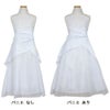 ピアノ発表会や結婚式にぴったりのホワイトカラーの女の子用キッズドレス。シンプルで美しいシルエットが魅力のAngel's Closetの子供ドレス レンタル商品（【レンタル】ギャザーアクロスウェストサテン＆フローラルオーガンジードレス(HC1232)ホワイト）｜画像7