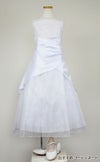 ピアノ発表会や結婚式にぴったりのホワイトカラーの女の子用キッズドレス。シンプルで美しいシルエットが魅力のAngel's Closetの子供ドレス レンタル商品（【レンタル】ギャザーアクロスウェストサテン＆フローラルオーガンジードレス(HC1232)ホワイト）｜画像9