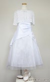 ピアノ発表会や結婚式にぴったりのホワイトカラーの女の子用キッズドレス。シンプルで美しいシルエットが魅力のAngel's Closetの子供ドレス レンタル商品（【レンタル】ギャザーアクロスウェストサテン＆フローラルオーガンジードレス(HC1232)ホワイト）｜画像10