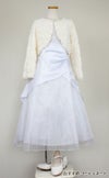 ピアノ発表会や結婚式にぴったりのホワイトカラーの女の子用キッズドレス。シンプルで美しいシルエットが魅力のAngel's Closetの子供ドレス レンタル商品（【レンタル】ギャザーアクロスウェストサテン＆フローラルオーガンジードレス(HC1232)ホワイト）｜画像12