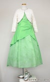 ピアノ発表会や結婚式にぴったりのカラーの女の子用キッズドレス。シンプルで美しいシルエットが魅力のAngel's Closetの子供ドレス レンタル商品（【レンタル】ギャザーアクロスウェストサテン＆フローラルオーガンジードレス(HC1232)クローバー）｜画像12