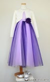 ピアノ発表会や結婚式にぴったりのカラーの女の子用キッズドレス。シンプルで美しいシルエットが魅力のAngel's Closetの子供ドレス レンタル商品（【レンタル】ダブルチュールレイヤードストラップドレス（ストール付）(JK3355)パープル）｜画像10