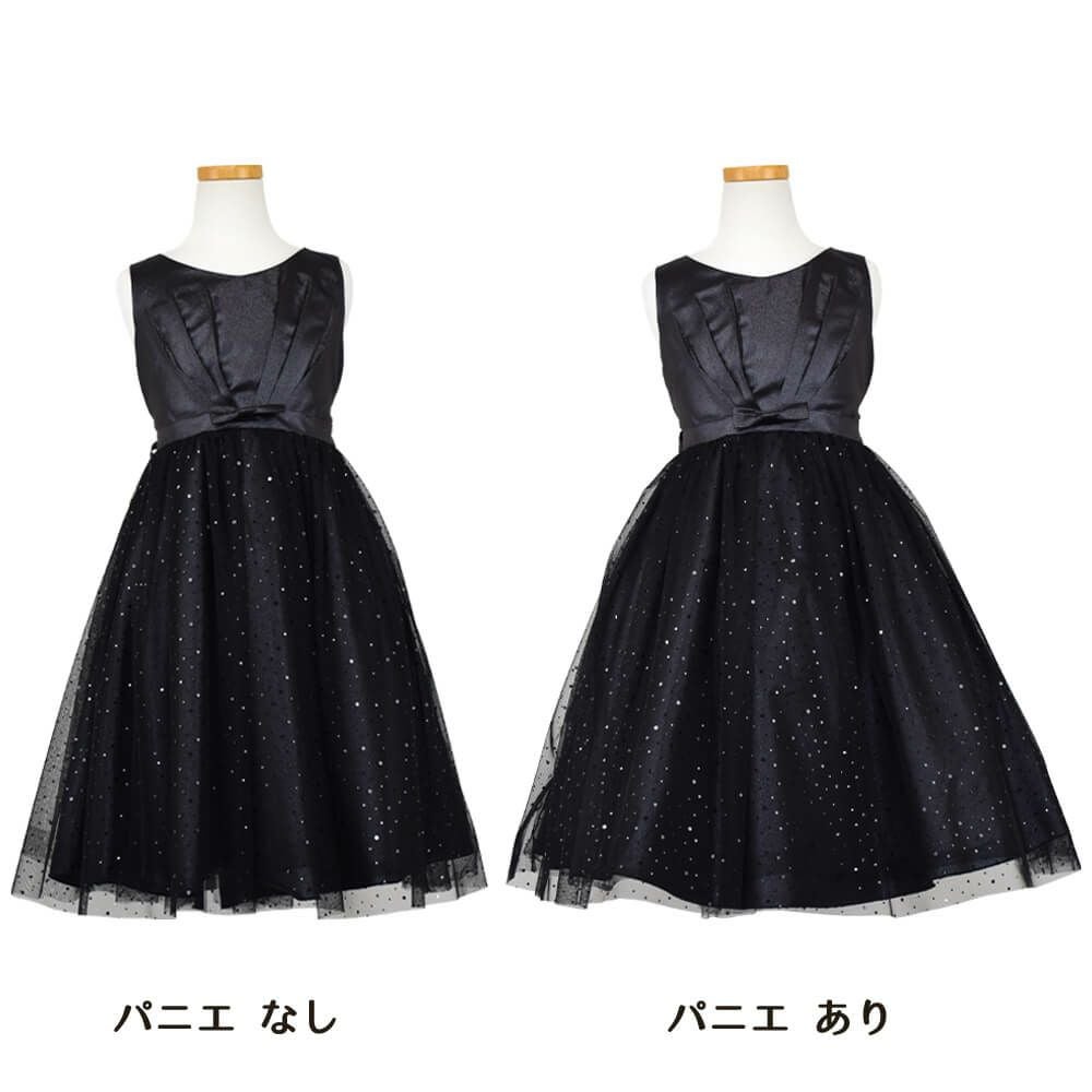 ピアノ発表会や結婚式にぴったりのブラックカラーの女の子用キッズドレス。シンプルで美しいシルエットが魅力のAngel's Closetの子供ドレス レンタル商品（【レンタル】スパークリーチュールドレス(KD352)ブラック）｜画像6
