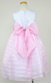 ピアノ発表会や結婚式にぴったりのピンクカラーの女の子用キッズドレス。シンプルで美しいシルエットが魅力のAngel's Closetの子供ドレス レンタル商品（【レンタル】 サテン＆バイカラーボーダーオーガンジードレス(CK981)ピンク）｜画像5