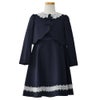 特別な日にぴったりのネイビーカラーの男の子用フォーマルスーツ。シンプルで美しいシルエットが魅力のAngel's Closetの子供フォーマル レンタル商品（【レンタル】レース襟アンサンブルスーツセット(CAT137350)ネイビー）｜画像2