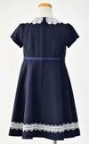 特別な日にぴったりのネイビーカラーの男の子用フォーマルスーツ。シンプルで美しいシルエットが魅力のAngel's Closetの子供フォーマル レンタル商品（【レンタル】レース襟アンサンブルスーツセット(CAT137350)ネイビー）｜画像7