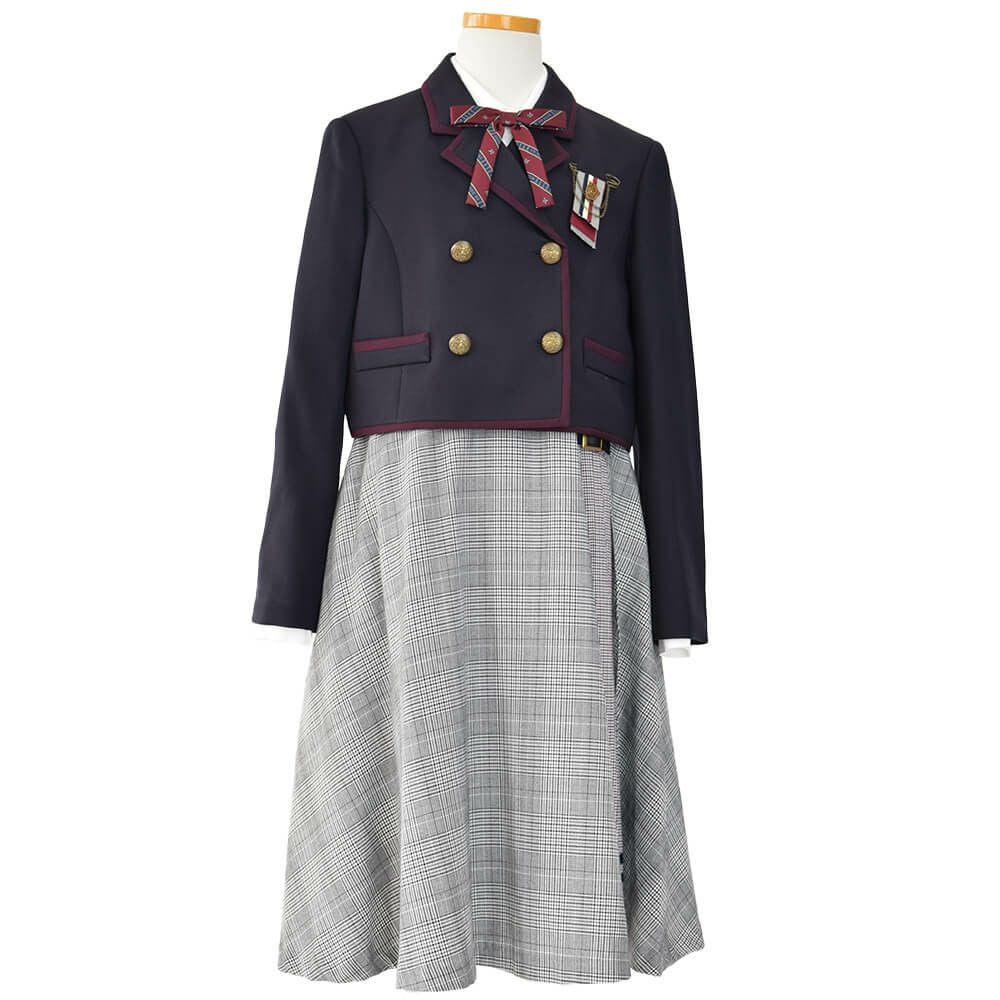 特別な日にぴったりのネイビーカラーの男の子用フォーマルスーツ。シンプルで美しいシルエットが魅力のAngel's Closetの子供フォーマル レンタル商品（【レンタル】ショートジャケットハイウエストスカートスーツ5点セット(CAT422503)ネイビー）｜画像2