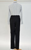 特別な日にぴったりのブラックカラーの男の子用フォーマルスーツ。シンプルで美しいシルエットが魅力のAngel's Closetの子供フォーマル レンタル商品（【レンタル】レジメンタルタイ ストライプシャツ 長ズボンスーツ5点セット(CAT525610)ブラック）｜画像8