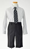 特別な日にぴったりのブラックカラーの男の子用フォーマルスーツ。シンプルで美しいシルエットが魅力のAngel's Closetの子供フォーマル レンタル商品（【レンタル】2つ釦ストライプスーツ5点セット(CAT545410)ブラック）｜画像7