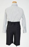 特別な日にぴったりのブラックカラーの男の子用フォーマルスーツ。シンプルで美しいシルエットが魅力のAngel's Closetの子供フォーマル レンタル商品（【レンタル】2つ釦ストライプスーツ5点セット(CAT545410)ブラック）｜画像8