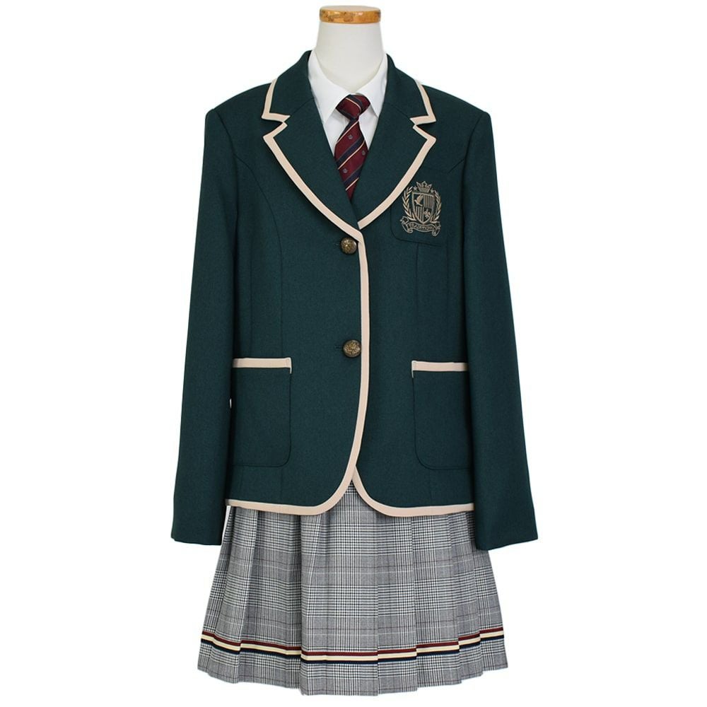 特別な日にぴったりのカラーの男の子用フォーマルスーツ。シンプルで美しいシルエットが魅力のAngel's Closetの子供フォーマル レンタル商品（【レンタル】パイピングジャケット＆格子スカートスーツ5点セット(CAT932512)グリーン）｜画像2