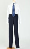 特別な日にぴったりのネイビーカラーの男の子用フォーマルスーツ。シンプルで美しいシルエットが魅力のAngel's Closetの子供フォーマル レンタル商品（【レンタル】ヘリンボーン織り3つボタンスーツ5点セット(CAT545611)ネイビー）｜画像6