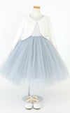 ピアノ発表会や結婚式にぴったりのブルーカラーの女の子用キッズドレス。シンプルで美しいシルエットが魅力のAngel's Closetの子供ドレス レンタル商品（【レンタル】サテン＆ボリュームチュールドレス(YP218)ブルー）｜画像8