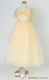 ピアノ発表会や結婚式にぴったりのカラーの女の子用キッズドレス。シンプルで美しいシルエットが魅力のAngel's Closetの子供ドレス レンタル商品（【レンタル】フラワーレースケープ＆チュールドレス（YP222） シャンパン）｜画像8