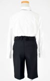 特別な日にぴったりのブラックカラーの男の子用フォーマルスーツ。シンプルで美しいシルエットが魅力のAngel's Closetの子供フォーマル レンタル商品（【レンタル】ヘリンボーン織り3つボタンスーツ4点セット(CAT545411) ブラック）｜画像8