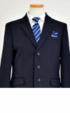 特別な日にぴったりのネイビーカラーの男の子用フォーマルスーツ。シンプルで美しいシルエットが魅力のAngel's Closetの子供フォーマル レンタル商品（【レンタル】レジメンタルタイ3つボタンベーシックスーツ4点セット(CAT555611) ネイビー）｜画像6