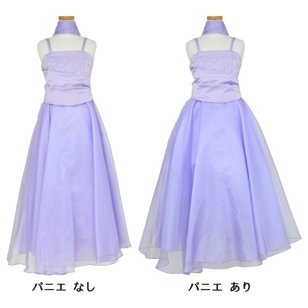 ピアノ発表会や結婚式にぴったりのライラックカラーの女の子用キッズドレス。シンプルで美しいシルエットが魅力のAngel's Closetの子供ドレス レンタル商品（【レンタル】キャビアビーズ＆ダイアゴナルボディオーガンジースカートドレス（HC1568）ライラック）｜画像6