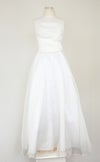 ピアノ発表会や結婚式にぴったりのカラーの女の子用キッズドレス。シンプルで美しいシルエットが魅力のAngel's Closetの子供ドレス レンタル商品（【レンタル】キャビアビーズ＆ダイアゴナルボディオーガンジースカートドレス（HC1568）アイボリー）｜画像3