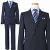 特別な日にぴったりのネイビーカラーの男の子用フォーマルスーツ。シンプルで美しいシルエットが魅力のAngel's Closetの子供フォーマル レンタル商品（【レンタル】レジメンタルタイ ストライプシャツ 長ズボンスーツ5点セット(CAT525610)ネイビー）｜画像2