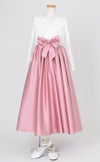 ピアノ発表会や結婚式にぴったりのカラーの女の子用キッズドレス。シンプルで美しいシルエットが魅力のAngel's Closetの子供ドレス レンタル商品（【レンタル】Vネックレース＆バイカラーサテンロングドレス(YP245) ダスティーローズ）｜画像10