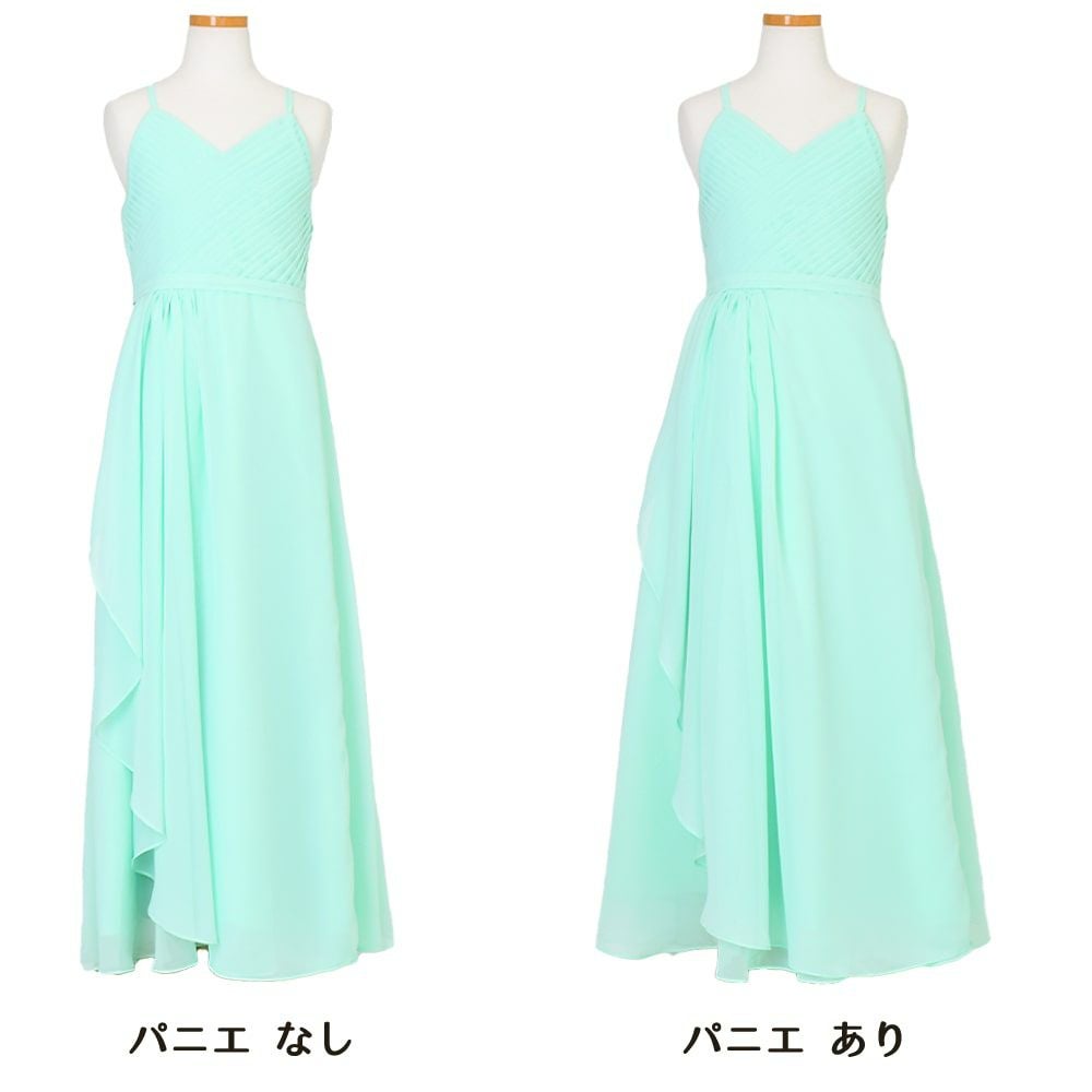 ピアノ発表会や結婚式にぴったりのカラーの女の子用キッズドレス。シンプルで美しいシルエットが魅力のAngel's Closetの子供ドレス レンタル商品（【レンタル】カスケードフリルシフォンマキシロングドレス(YP246) ライトグリーン）｜画像6