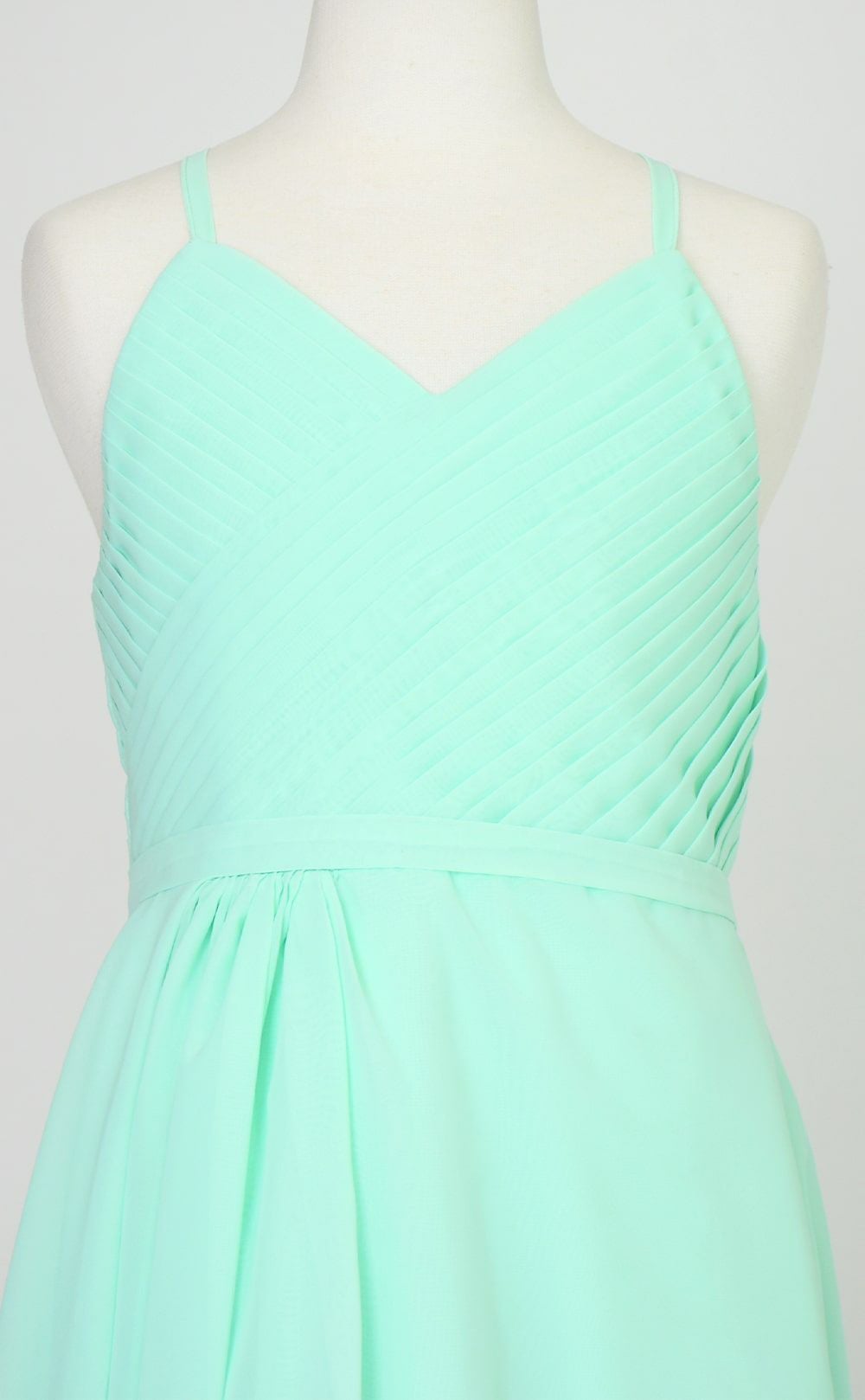 ピアノ発表会や結婚式にぴったりのカラーの女の子用キッズドレス。シンプルで美しいシルエットが魅力のAngel's Closetの子供ドレス レンタル商品（【レンタル】カスケードフリルシフォンマキシロングドレス(YP246) ライトグリーン）｜画像7