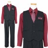 特別な日にぴったりのカラーの男の子用フォーマルスーツ。シンプルで美しいシルエットが魅力のAngel's Closetの子供フォーマル レンタル商品（【レンタル】ベストスーツ4点セット（CC1688）バーガンディー）｜画像2