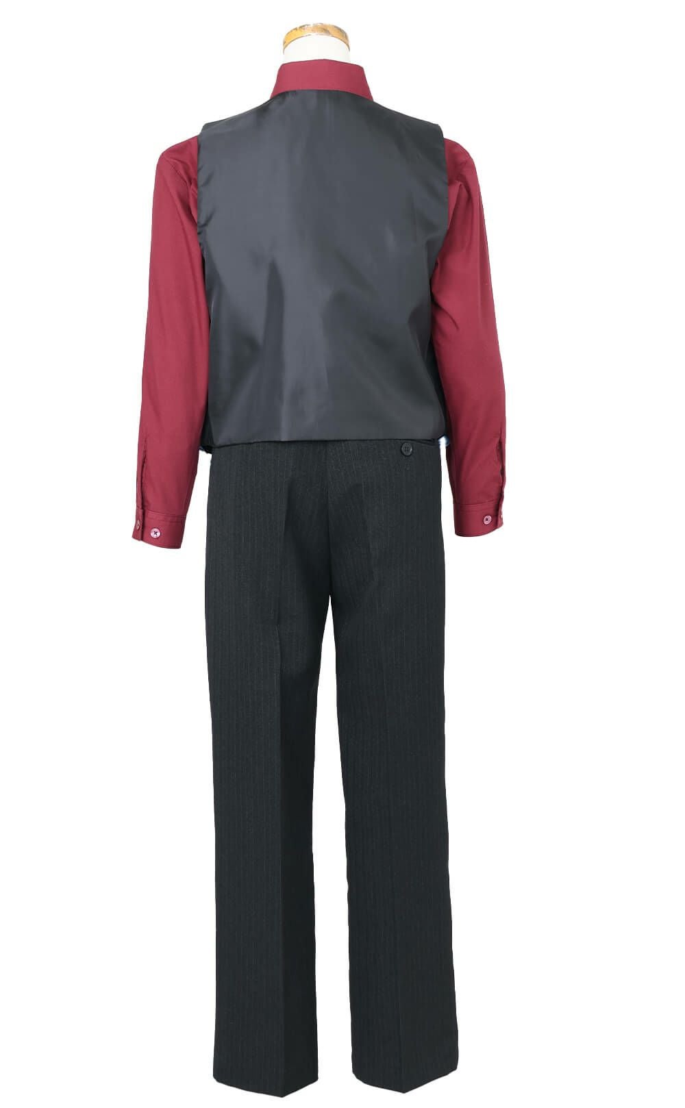 特別な日にぴったりのカラーの男の子用フォーマルスーツ。シンプルで美しいシルエットが魅力のAngel's Closetの子供フォーマル レンタル商品（【レンタル】ベストスーツ4点セット（CC1688）バーガンディー）｜画像5