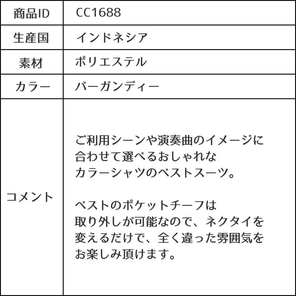 特別な日にぴったりのカラーの男の子用フォーマルスーツ。シンプルで美しいシルエットが魅力のAngel's Closetの子供フォーマル レンタル商品（【レンタル】ベストスーツ4点セット（CC1688）バーガンディー）｜画像8