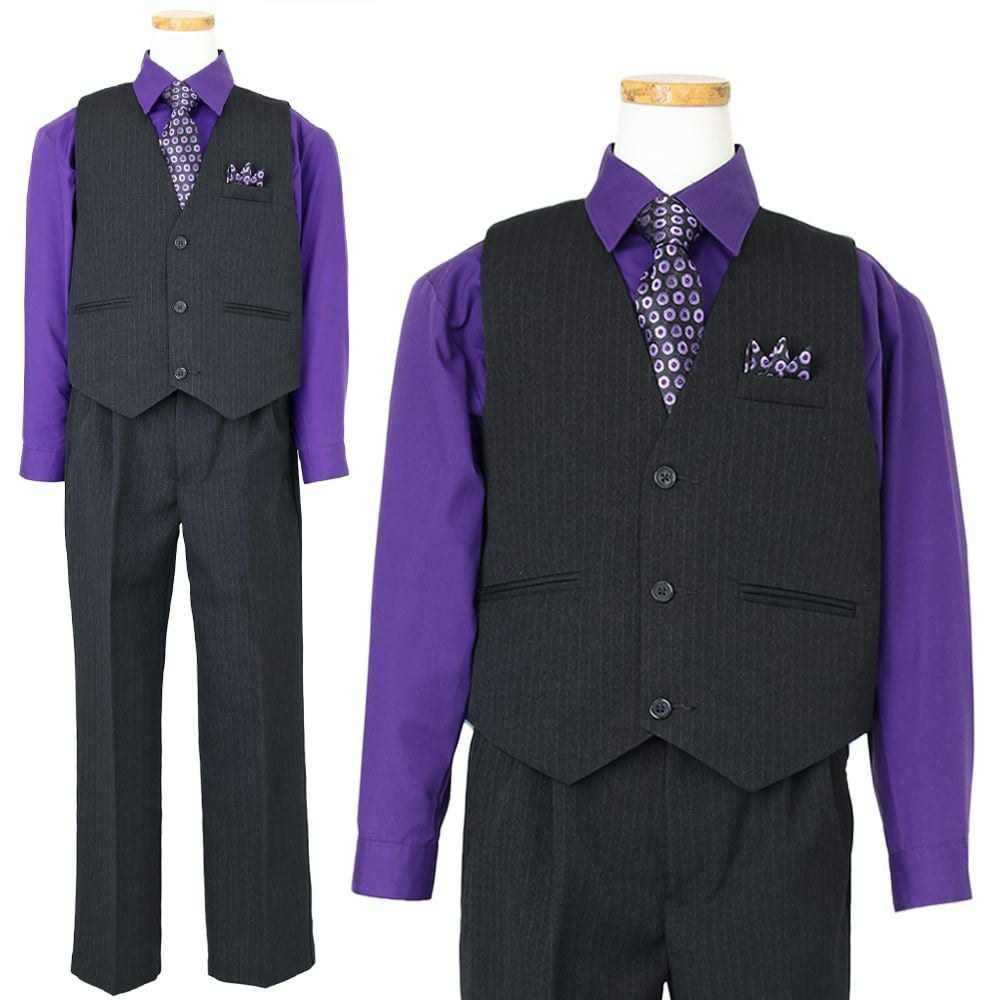 特別な日にぴったりのカラーの男の子用フォーマルスーツ。シンプルで美しいシルエットが魅力のAngel's Closetの子供フォーマル レンタル商品（【レンタル】ベストスーツ4点セット（CC1688）パープル）｜画像2