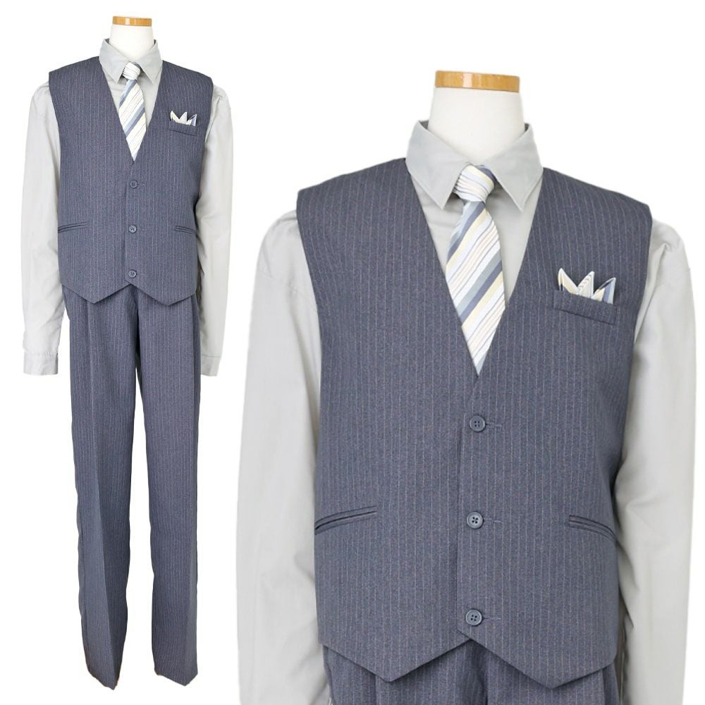 特別な日にぴったりのカラーの男の子用フォーマルスーツ。シンプルで美しいシルエットが魅力のAngel's Closetの子供フォーマル レンタル商品（【レンタル】ベストスーツ4点セット（CC1688）グレー＆シルバー）｜画像2