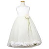 ピアノ発表会や結婚式にぴったりのカラーの女の子用キッズドレス。シンプルで美しいシルエットが魅力のAngel's Closetの子供ドレス レンタル商品（【レンタル】サテン＆チュールフラワーペタルドレス（KD160B）アイボリー）｜画像2
