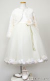 ピアノ発表会や結婚式にぴったりのカラーの女の子用キッズドレス。シンプルで美しいシルエットが魅力のAngel's Closetの子供ドレス レンタル商品（【レンタル】サテン＆チュールフラワーペタルドレス（KD160B）アイボリー）｜画像12