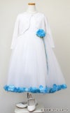 ピアノ発表会や結婚式にぴったりのホワイトカラーの女の子用キッズドレス。シンプルで美しいシルエットが魅力のAngel's Closetの子供ドレス レンタル商品（【レンタル】サテン＆チュールフラワーペタルドレス（KD160B）ホワイト）｜画像11